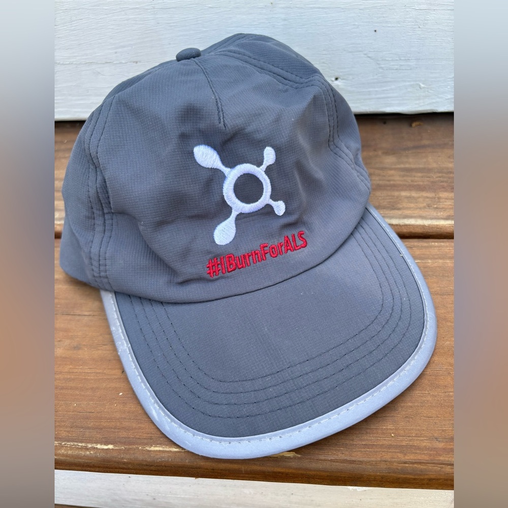 Orange Theory Baseball Hat Gray Adjustable I Burn For ALS Embroidered Logo